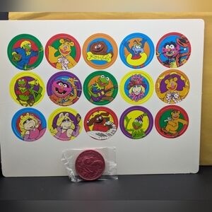 Vintage 1995 Coca Cola Minute Maid Juice Mail Away Unpunched Muppets Pog Complet